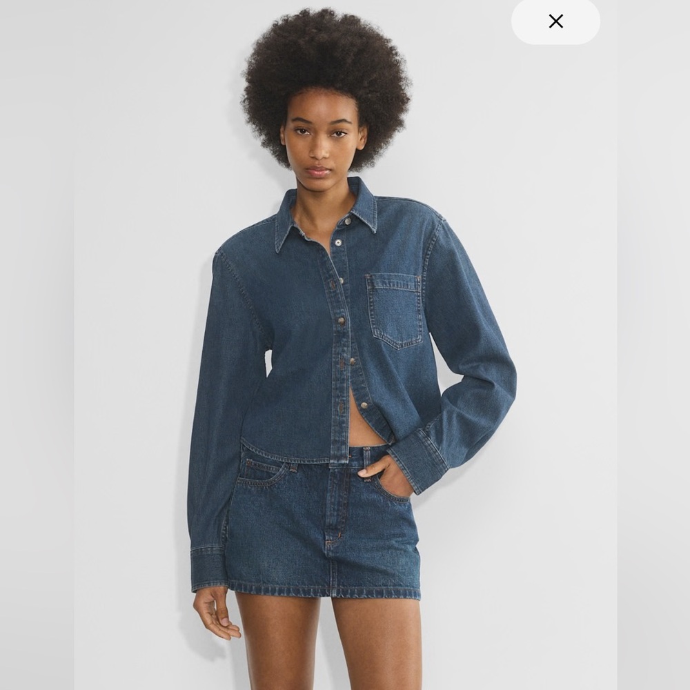 Aritzia Denim Forum Button Down Waist Shirt